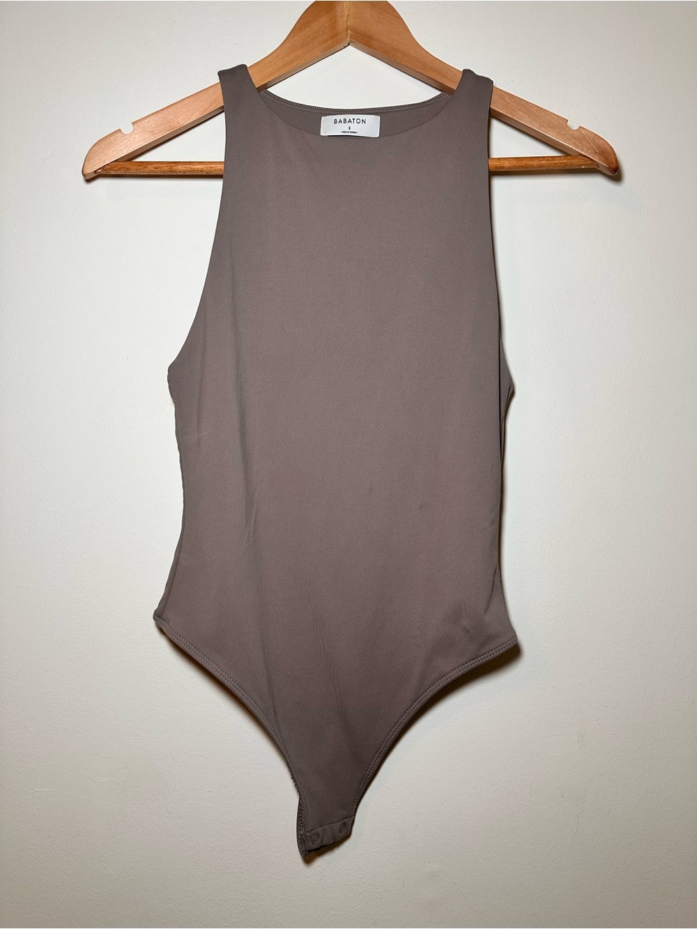 Babaton Taupe/Tan High Neck Bodysuit
